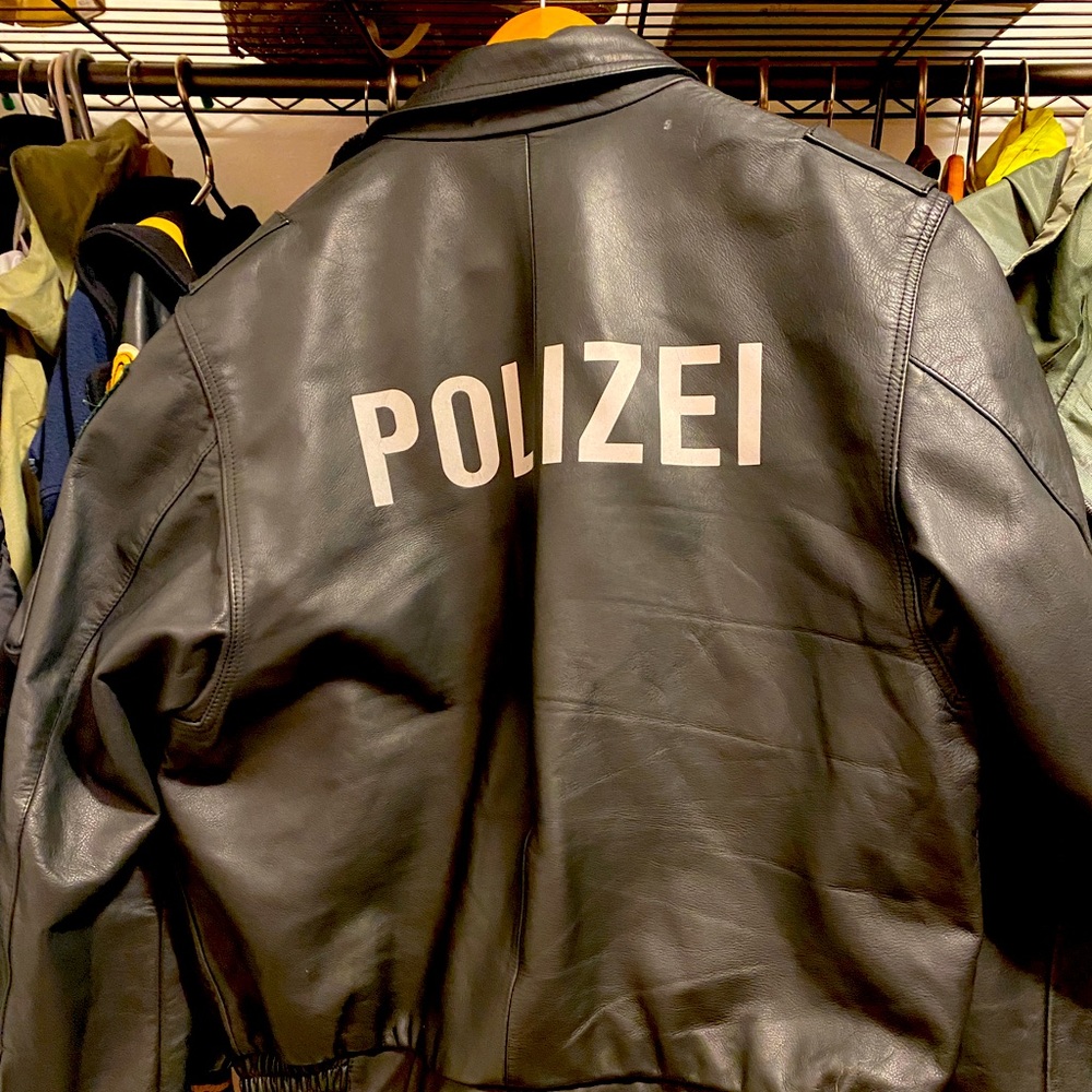 German leather police jacket